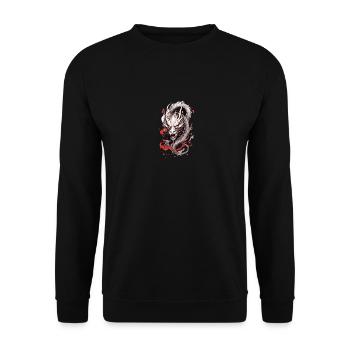 Japanese Dragon - Unisex Sweatshirt - black - Front - Alina (178cm) & Michal (187cm)
