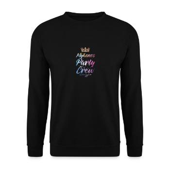 Mykonos Party Crew Bunt - Unisex Pullover - Schwarz - Vorne - Alina (178cm) & Michal (187cm)