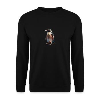 The Bronze Penguin - Unisex Sweatshirt - black - Front - Alina (178cm) & Michal (187cm)