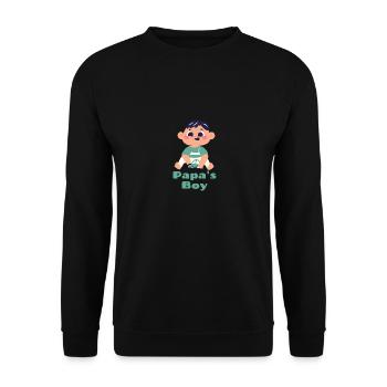 Papas Boy Boys Fun - Unisex Sweatshirt - black - Front - Alina (178cm) & Michal (187cm)