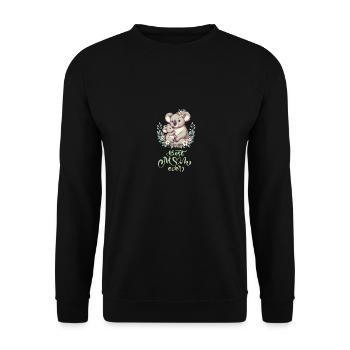 Best Mom Ever Koala Embrace Floral Wreath - Unisex Pullover - Schwarz - Vorne - Alina (178cm) & Michal (187cm)