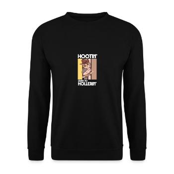 Funny Cowboy Hootin' Leads To Hollerin' - Unisex Pullover - Schwarz - Vorne - Alina (178cm) & Michal (187cm)