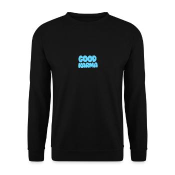 Good Karma light blue - Unisex Pullover - Schwarz - Vorne - Alina (178cm) & Michal (187cm)