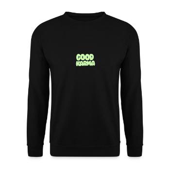 Good Karma light green - Unisex Pullover - Schwarz - Vorne - Alina (178cm) & Michal (187cm)