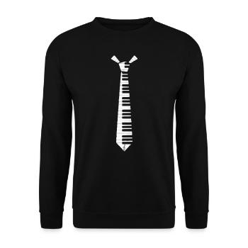 Piano Keys Tie for Pianists - Unisex Sweatshirt - black - Front - Alina (178cm) & Michal (187cm)