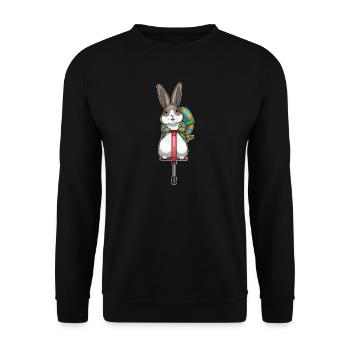 Hase Ostern Fitness - Unisex Pullover - Schwarz - Vorne - Alina (178cm) & Michal (187cm)