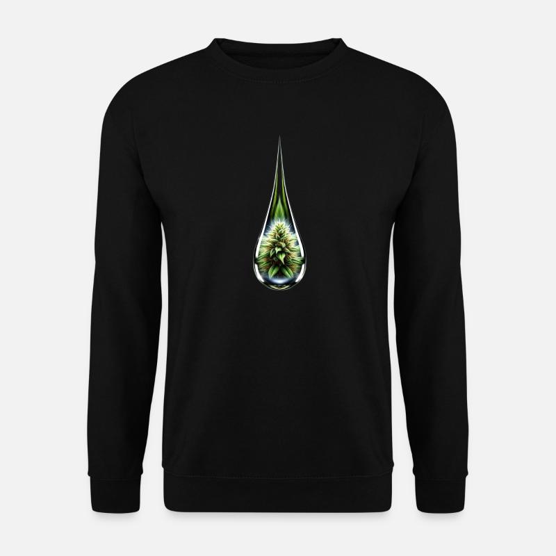 Cannabisbud im Glastropfen - Hanf - Weed - Unisex Pullover - Schwarz