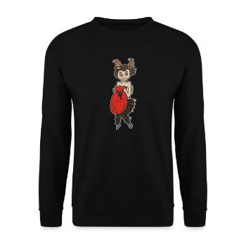 Krampus Lady - Unisex Sweatshirt - black - Front - Alina (178cm) & Michal (187cm)