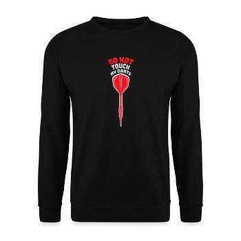 Do Not Touch My Darts Warning Darts Player Humor - Unisex Sweatshirt - black - Front - Alina (178cm) & Michal (187cm)