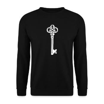 Schlüssel weiß Bauherr Richtfest Geschenk Einzug  - Unisex Pullover - Schwarz - Vorne - Alina (178cm) & Michal (187cm)