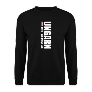 Auswandern nach Ungarn - Unisex Pullover - Schwarz - Vorne - Alina (178cm) & Michal (187cm)