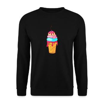 Eis Speiseeis Eiskrem Eiscreme Kugeleis Eisbecher - Unisex Pullover - Schwarz - Vorne - Alina (178cm) & Michal (187cm)