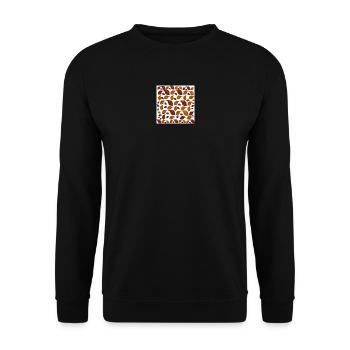 grafik blätter, blattmuster, Herbst print - Unisex Pullover - Schwarz - Vorne - Alina (178cm) & Michal (187cm)