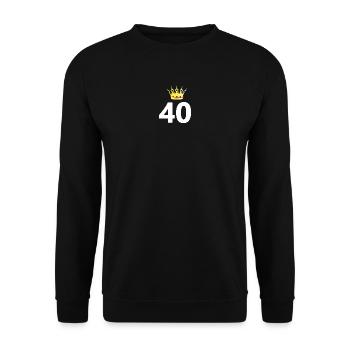 gratulieren, 40 unisex - Unisex Pullover - Schwarz - Vorne - Alina (178cm) & Michal (187cm)