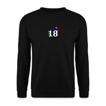 unisex, 18 Feuerwerk sternenmuster - Unisex Pullover - Schwarz - Vorne - Alina (178cm) & Michal (187cm)