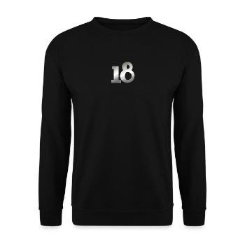 für männer, 18 metallischer farbverlauf - Unisex Pullover - Schwarz - Vorne - Alina (178cm) & Michal (187cm)