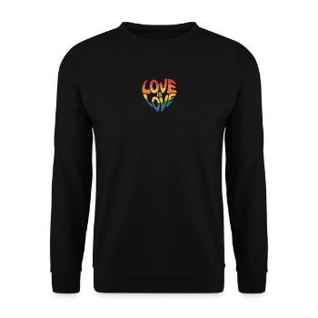 Love is Love Heart - Rainbow Pride Design - Sweat-shirt Unisexe - noir - Devant - Alina (178cm) & Michal (187cm)