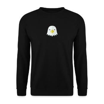 Adler Kopf Shirt minimalistisch Streetwear - Unisex Pullover - Schwarz - Vorne - Alina (178cm) & Michal (187cm)