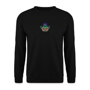 Bunter Lemur - Unisex Pullover - Schwarz - Vorne - Alina (178cm) & Michal (187cm)