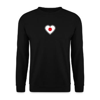japan flagge herz - Unisex Pullover - Schwarz - Vorne - Alina (178cm) & Michal (187cm)