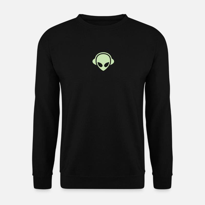 alien_headphone_vector - Unisex Pullover - Schwarz
