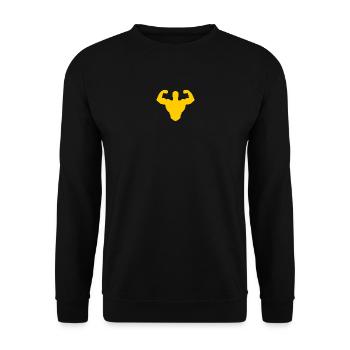Bodybuilder Silhouette - Double Biceps Strength - Unisex Sweatshirt - black - Front - Alina (178cm) & Michal (187cm)