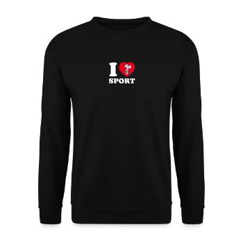 i love sport [white] - Unisex Sweatshirt - black - Front - Alina (178cm) & Michal (187cm)
