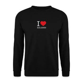 I LOVE EISLEBEN - Unisex Pullover - Schwarz - Vorne - Alina (178cm) & Michal (187cm)