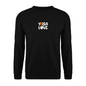 Yoga Love Heart Citation Fan Méditation Écriture manuscrite - Sweat-shirt Unisexe - noir - Devant - Alina (178cm) & Michal (187cm)