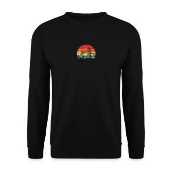 Cercle de coucher de soleil rétro - Sweat-shirt Unisexe - noir - Devant - Alina (178cm) & Michal (187cm)