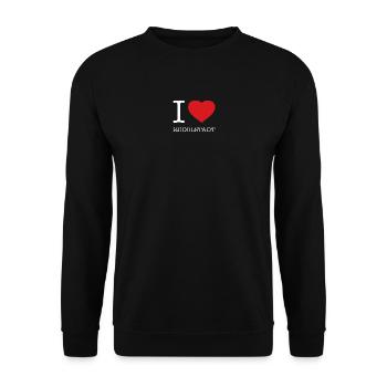 I LOVE RUDOLSTADT - Unisex Pullover - Schwarz - Vorne - Alina (178cm) & Michal (187cm)