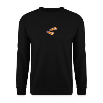 pantoufles hawaï tongs vacances été fleur fun - Sweat-shirt Unisexe - noir - Devant - Alina (178cm) & Michal (187cm)
