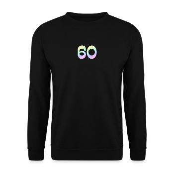 geschenkidee, 60 pastellfarbe - Unisex Pullover - Schwarz - Vorne - Alina (178cm) & Michal (187cm)