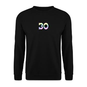 feiern, 30 pastell Verlauf - Unisex Pullover - Schwarz - Vorne - Alina (178cm) & Michal (187cm)