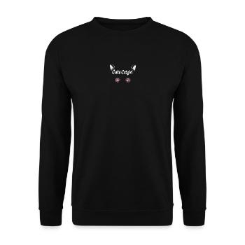 cute Cat girl, Ohren, tier tatzen - Unisex Pullover - Schwarz - Vorne - Alina (178cm) & Michal (187cm)
