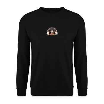 oberteil mit vogelprint, falkenkopf - Unisex Pullover - Schwarz - Vorne - Alina (178cm) & Michal (187cm)