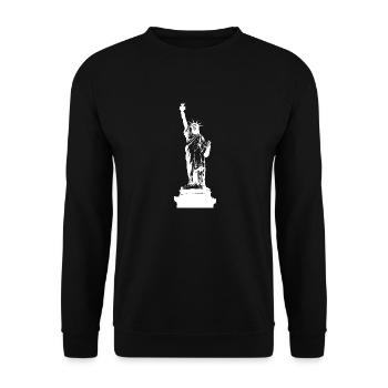 Statue of Liberty USA - Unisex Sweatshirt - black - Front - Alina (178cm) & Michal (187cm)
