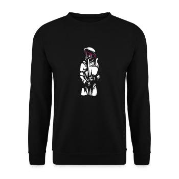 Nürnberger Dudelsackpfeifer - Unisex Pullover - Schwarz - Vorne - Alina (178cm) & Michal (187cm)