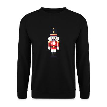 Weihnachtssoldat - Unisex Pullover - Schwarz - Vorne - Alina (178cm) & Michal (187cm)