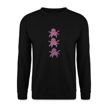 oktopus dreifach - Unisex Pullover - Schwarz - Vorne - Alina (178cm) & Michal (187cm)