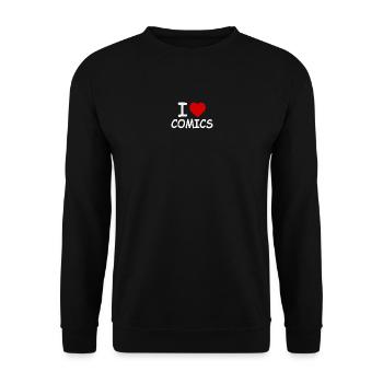 I Love Comics - Retro Bold - Unisex Sweatshirt - black - Front - Alina (178cm) & Michal (187cm)
