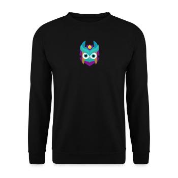 Samurai Owl - Unisex Sweatshirt - black - Front - Alina (178cm) & Michal (187cm)