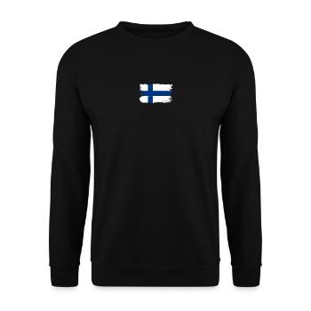 Coup de pinceau du drapeau finlandais - Sweat-shirt Unisexe - noir - Devant - Alina (178cm) & Michal (187cm)
