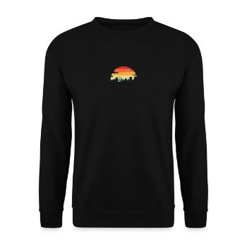 Silhouette d’horizon du coucher de soleil - Sweat-shirt Unisexe - noir - Devant - Alina (178cm) & Michal (187cm)