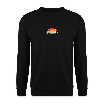 Sunset Skyline Silhouette - Unisex Sweatshirt - black - Front - Alina (178cm) & Michal (187cm)