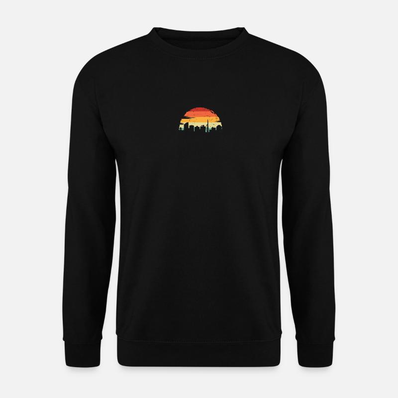 Sonnenuntergang Skyline Retro Farbverlauf - Unisex Pullover - Schwarz