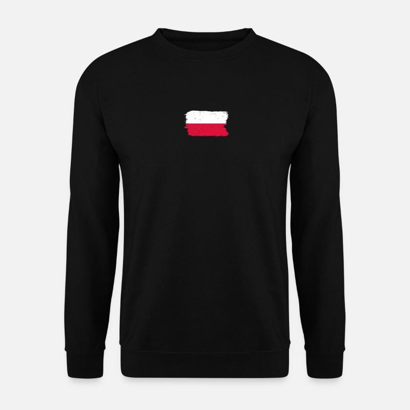 Polish Flag Brush Stroke - Unisex Sweatshirt - black