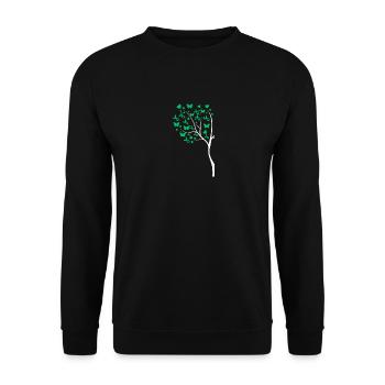 Santé mentale Drôle de cœur de papillon vert - Sweat-shirt Unisexe - noir - Devant - Alina (178cm) & Michal (187cm)