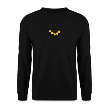 Yellow Buttercup Flower Arch – Spring Floral Wreat - Unisex Sweatshirt - black - Front - Alina (178cm) & Michal (187cm)