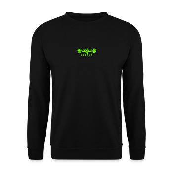 Legacy Minimalist Gym Design – Neon Green Fitness  - Sweat-shirt Unisexe - noir - Devant - Alina (178cm) & Michal (187cm)